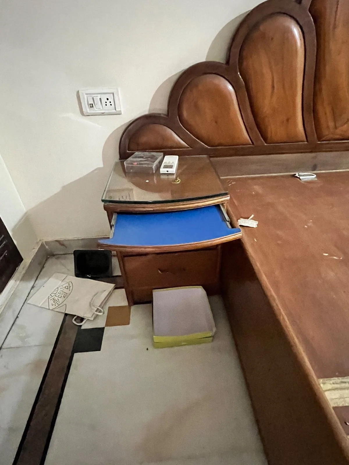 A bed with spacious inner cabinets and 2 side tables — photo 3